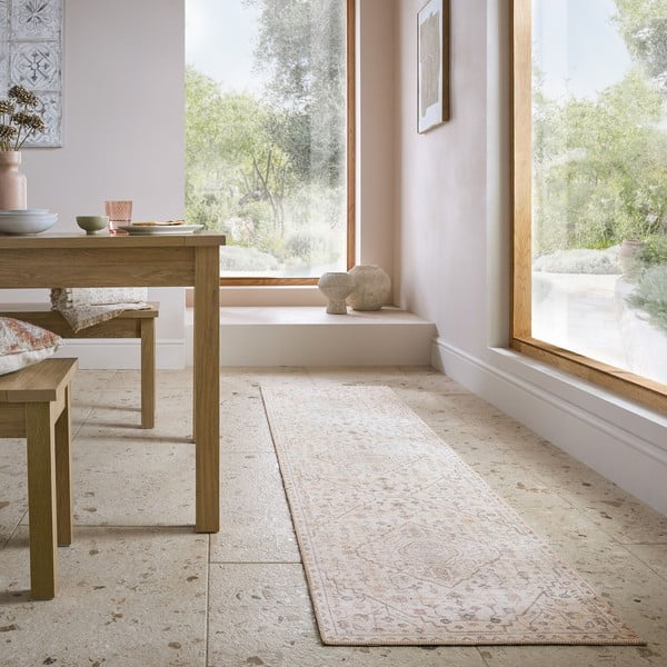 Кремава пътека подходяща за пране 60x230 cm Teo Traditional – Flair Rugs-image-1