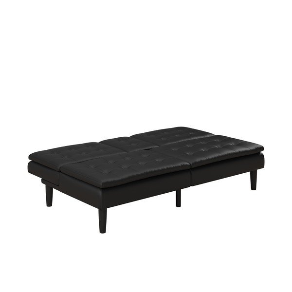 Черен разтегателен диван от изкуствена кожа 191 cm Maine – Støraa-image-4