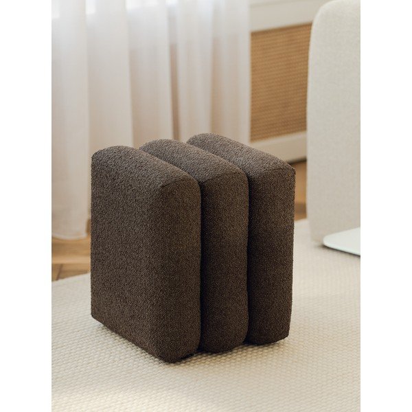 Кафява табуретка от прежда с примки от букле Radd – noo.ma-image-1