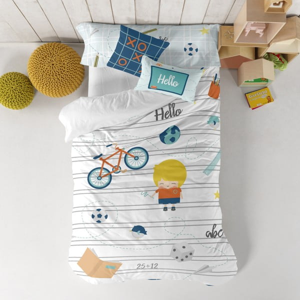 Детско спално бельо от чист памук Тетрадка, 140 x 200 cm - Happynois