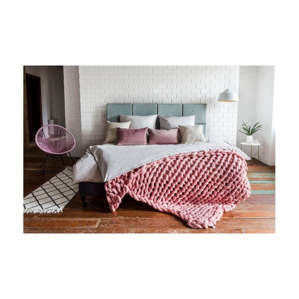 Светлосива удължена завивка за двойно легло от египетски памук 200x220 cm Perla - WeLoveBeds-image-4