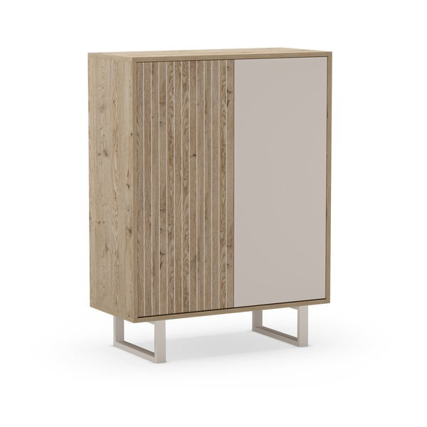 Сиво-естествено шкафче от декор от дъб  90x120 cm Millay – Marckeric-image-3