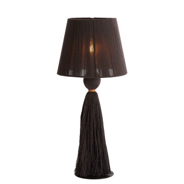 Тъмнокафява настолна лампа с текстилен абажур (височина 58 cm) Espino – Light & Living-image-2