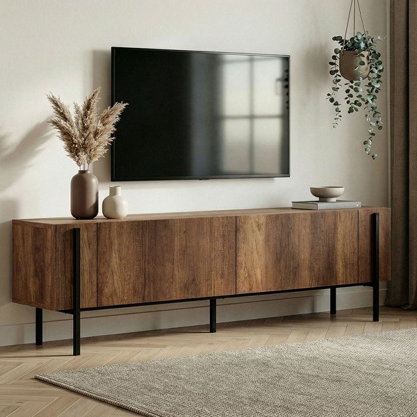 Маса за телевизор от декор от орех в тъмно естествен цвят 180x45x30 cm Nexus – Kalune Design-image-1