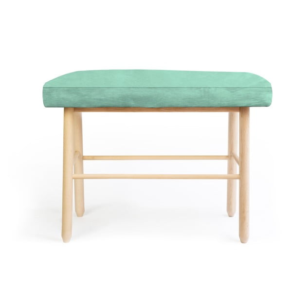 Stolička z borovicového dřeva se zeleným sametovým potahem Velvet Atelier