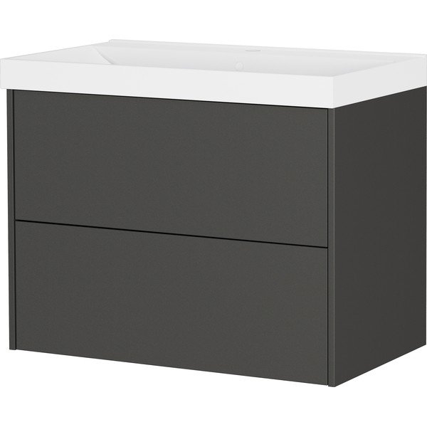 Антрацитен матов стенен шкаф за мивка 81x65 cm Bodera – Germania