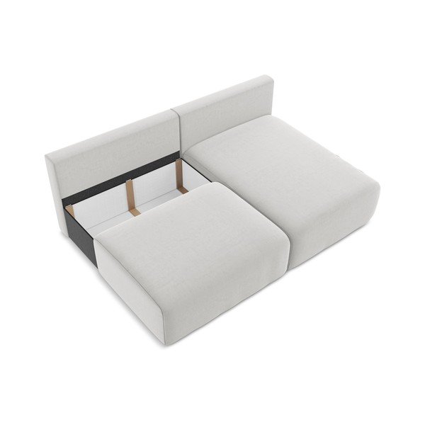 Светлосив кадифен сгъваем/с място за съхранение ъглов диван (десен ъгъл) Kalena – Makamii-image-4