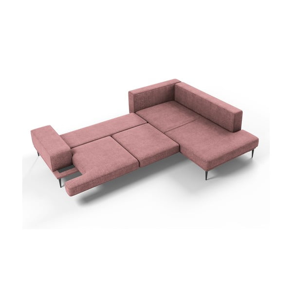 Розов ъглов разтегателен диван , десен ъгъл Liege - Interieurs 86-image-4