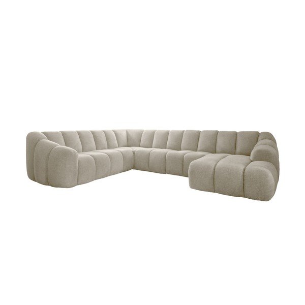 Бежов ъглов диван (ляв ъгъл/U форма) Shell – Miuform