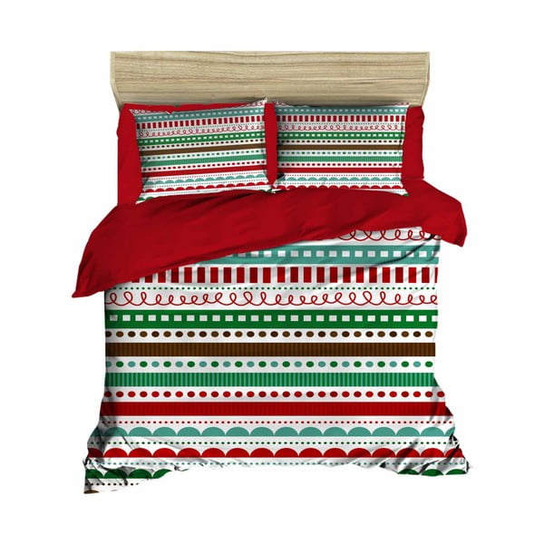 Коледно спално бельо за двойно легло с чаршаф Nina, 160 x 220 cm - Mijolnir