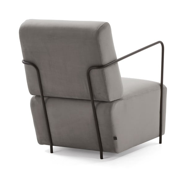 Фотьойл със сиво кадифе Gamer - Kave Home-image-3