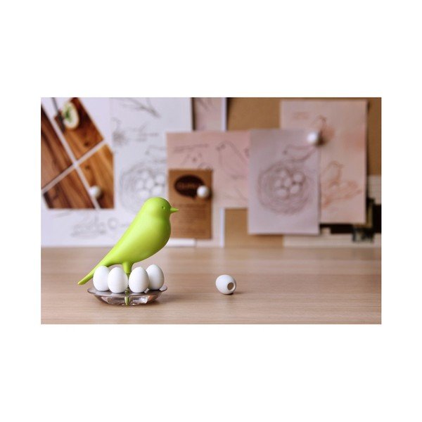 Červený stojánek s magnety Qualy Magnetic Egg Sparrow-image-3