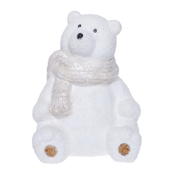 Бяла керамична декоративна статуетка Полярна мечка, височина 22 см - Ewax