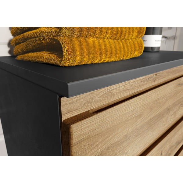 Тъмно сив шкаф за баня в дъб 60x97 cm Salinas - Germania-image-3