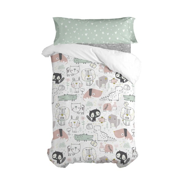 Бебешки памучен чаршаф , 90 x 200 cm Best Buddies - Moshi Moshi-image-2