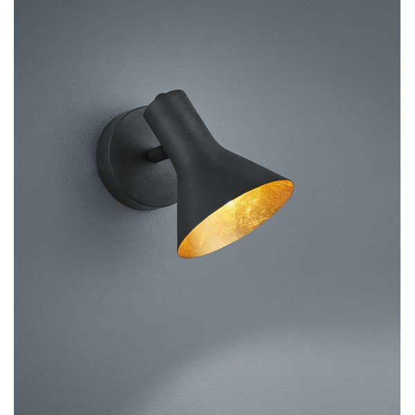 Черна метална стенна лампа ø 11 cm Nina – Reality-image-1