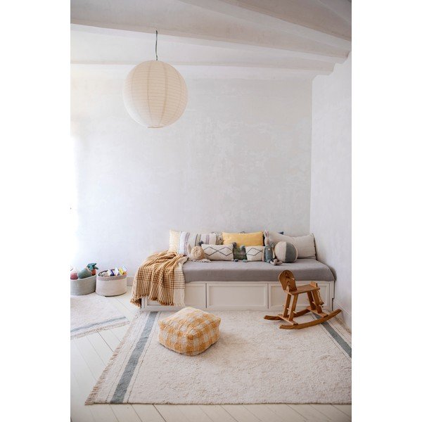 Син и кремав ръчно изработен памучен килим подходящ за пране 140x200 cm Gastro Vintage Blue – Lorena Canals-image-3