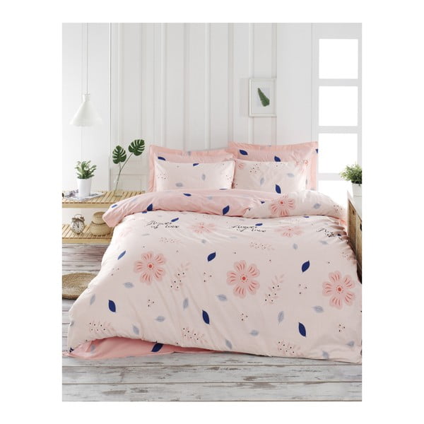 FlowerOfLove Прахообразен чаршаф за двойно легло с памучни чаршафи Ранфорс, 200 x 220 cm - Mijolnir