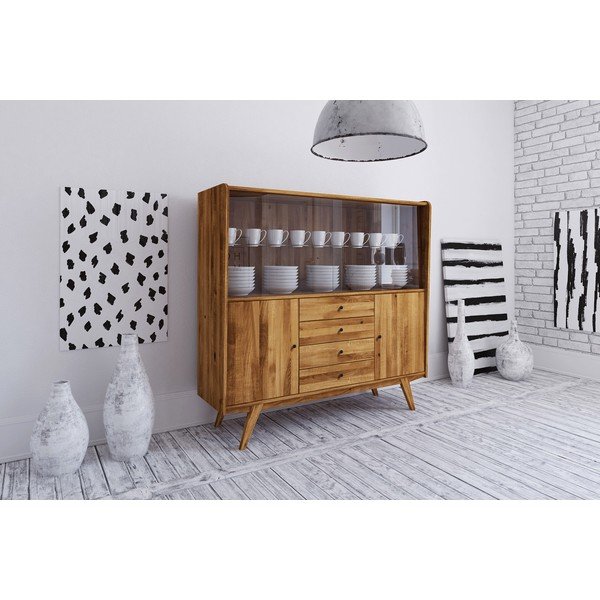 Витрина от дъб 160x154 cm Retro - The Beds-image-1