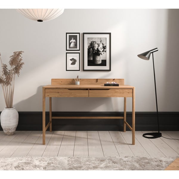 Работна маса от масивен дъб 65x120 cm Twig – The Beds-image-1