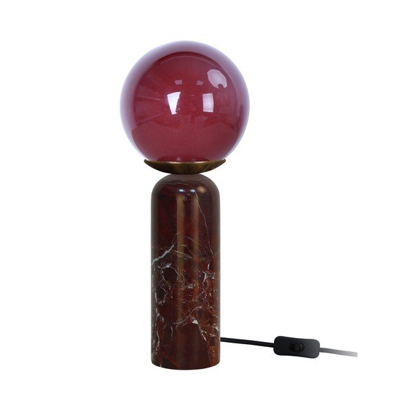 Бордо мраморна настолна лампа (височина 38 cm) Lazio Sphere – Leitmotiv