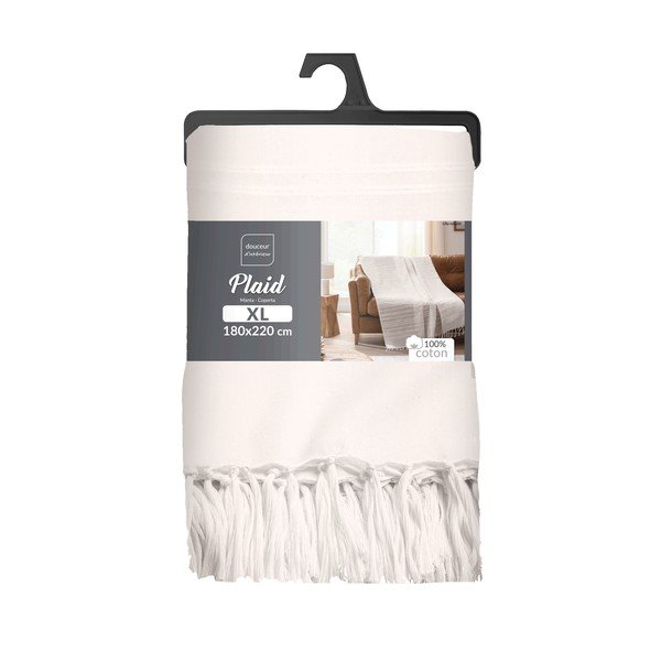 Кремаво памучно покривало за легло 125x150 cm Lilia – douceur d'intérieur-image-2