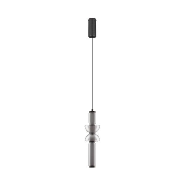 Сиво стъклено LED затъмняващо се висящо осветително тяло ø 12 cm Ulon – Nova Luce