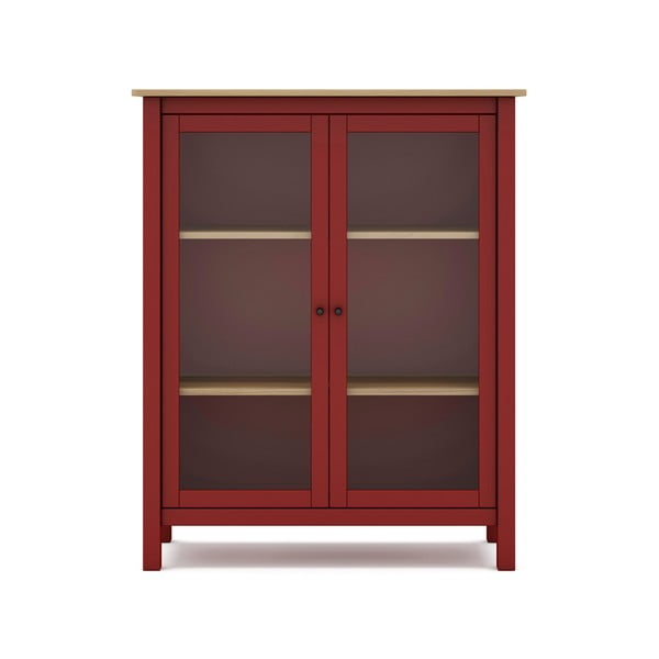 Червен/естествен шкаф от борова дървесина 90x110 cm Misti - Marckeric