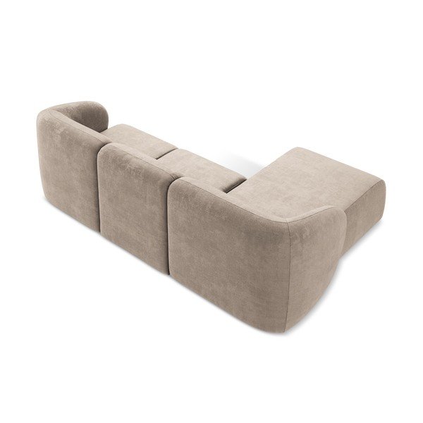 Светлокафяв шенилов ъглов диван (ляв ъгъл) Lani – Makamii-image-3