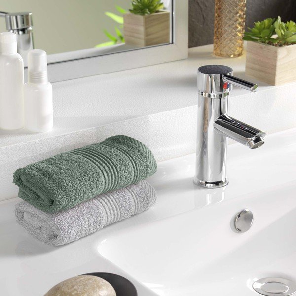 Светлозелена памучна кърпа от тери 30x50 cm Tendresse – douceur d'intérieur-image-1