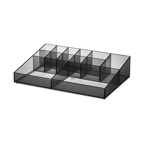 Матов черен органайзер за козметика за баня от рециклирана пластмаса Cosmetic Station - iDesign-image-2