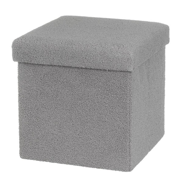 Сива табуретка от прежда с примки от букле Folding – Casa Selección