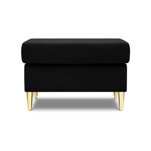 Черна кадифена табуретка Kyoto – Cosmopolitan Design-image-1