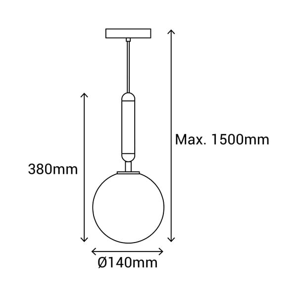 Черно висящо осветително тяло, височина 150 cm Musa - SULION-image-3