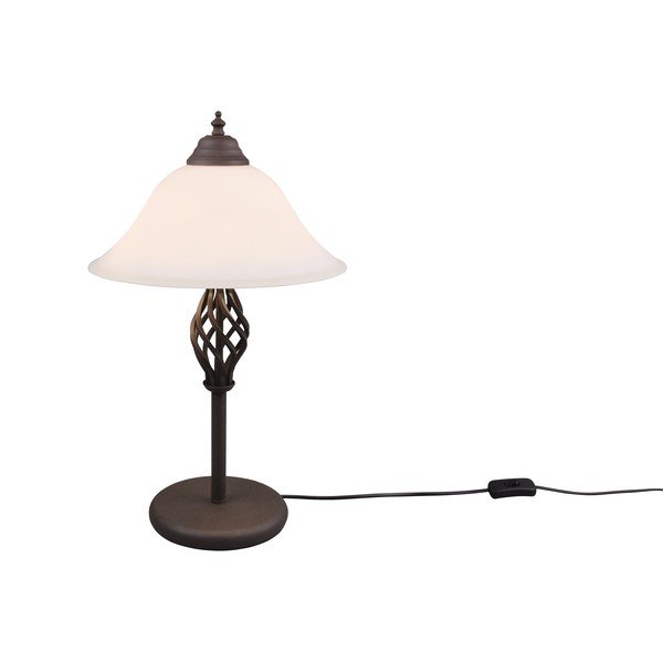 Тъмнокафява настолна лампа със стъклен абажур (височина 50 cm) Rustica – Trio-image-3