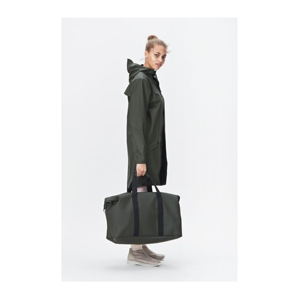 Тъмнозелена висока водоустойчива спортна чанта за уикенда - Rains-image-1