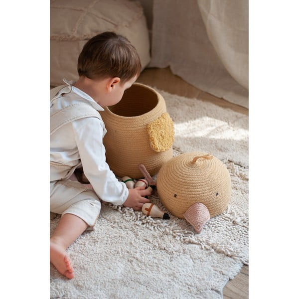 Жълта текстилна детска кошница за играчки ø 25x30 cm Charlie the Chicken – Lorena Canals-image-2