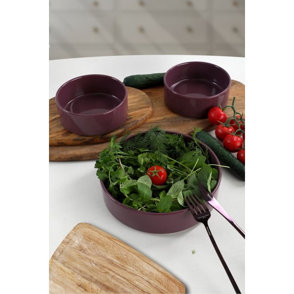 Комплект от 3 лилави керамични купи, ø 21 см - My Ceramic-image-1