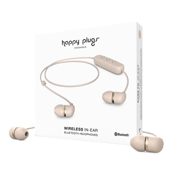 Безжични слушалки с уши в телесен цвят - Happy Plugs