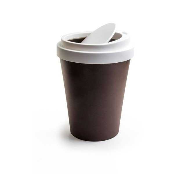 Hnědo-bílý odpadková koš Qualy&CO Coffee Bin-image-2