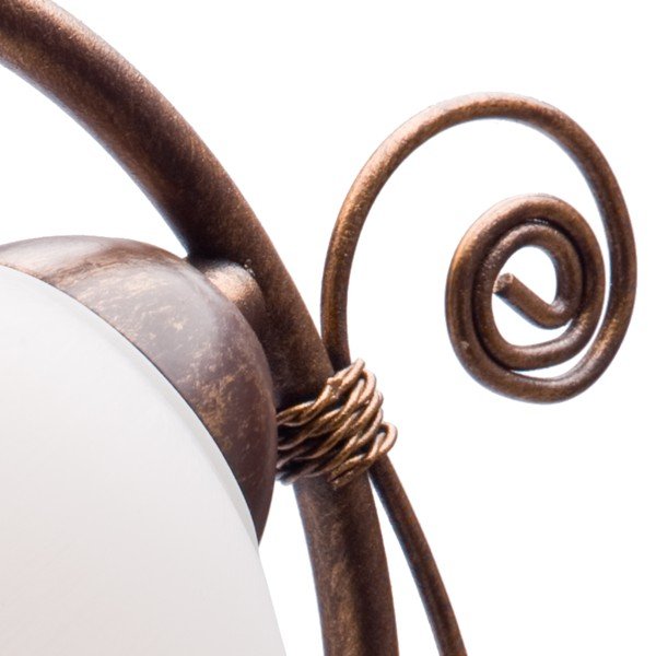 Бяла и кафява настолна лампа със стъклен абажур (височина 39 cm) Retro Ii – LAMKUR-image-3