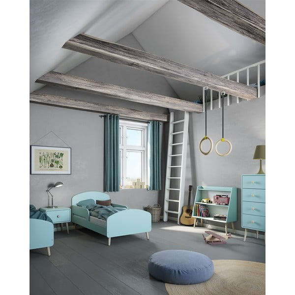 Детски шкаф за книги в тюркоазен цвят 81x80 cm Gaia - Tvilum-image-4