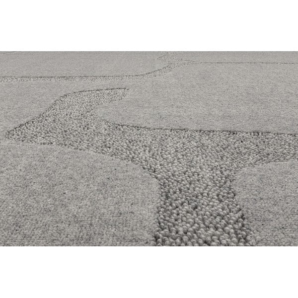 Сив вълнен килим 200x300 cm Morphic Organica – Agnella-image-4