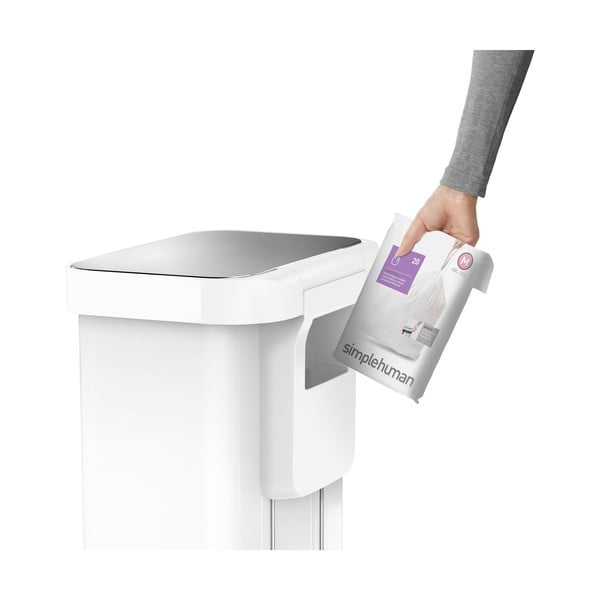 Bílý odpadkový koš simplehuman, 45 l -image-4