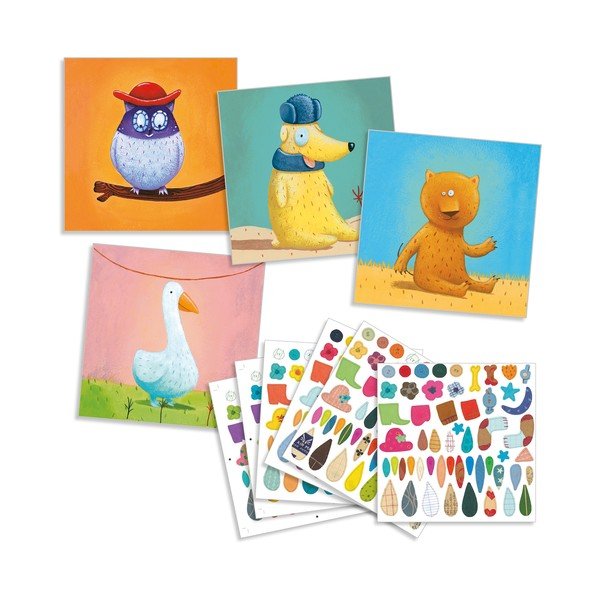 Комплект картинки със стикери Приятели - Djeco-image-1