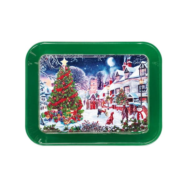Зелен поднос с коледен мотив, дължина 33,5 cm Christmas - Brandani