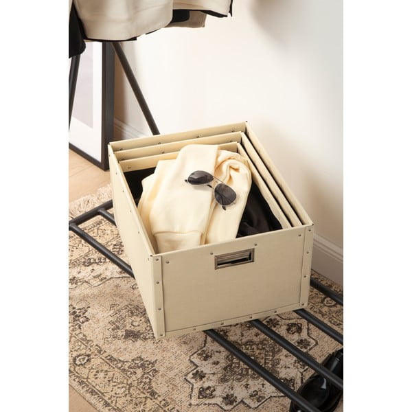 Бежови картонени кутии за съхранение в комплект от 3 броя Ture - Bigso Box of Sweden-image-2