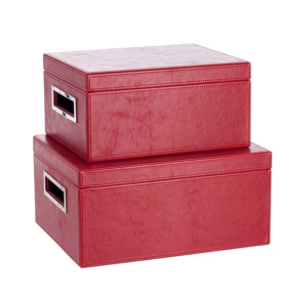 Set 2 koženkových boxů Red