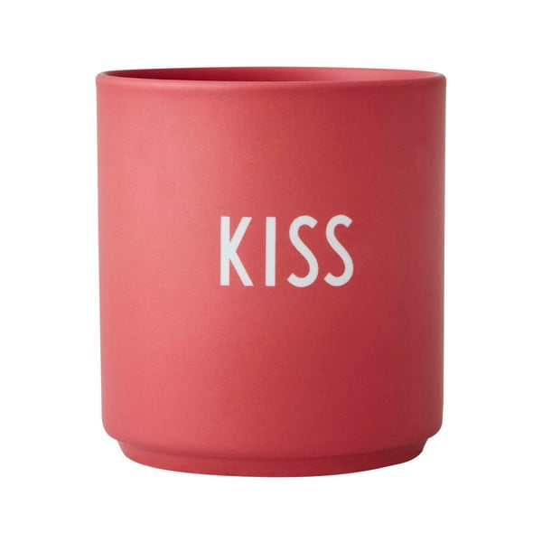 Червена порцеланова чаша , 300 ml Kiss - Design Letters