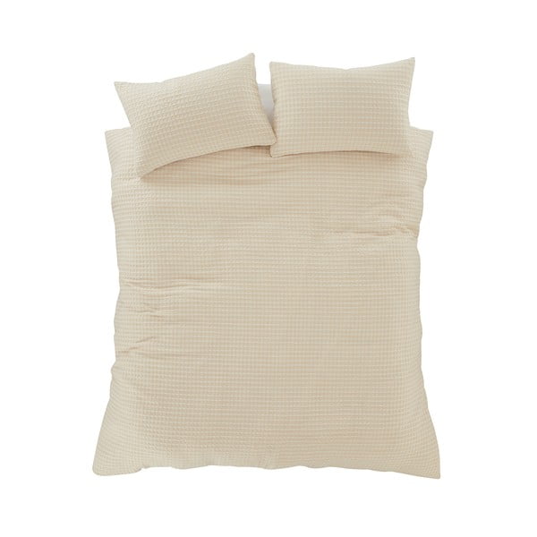 Бежово двойно  спално бельо 200x200 cm Muscat Waffle – Pineapple Elephant